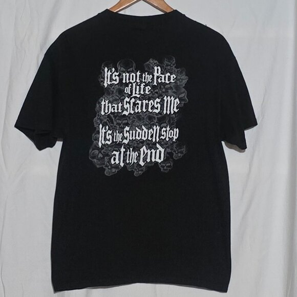 Vtg NO FEAR Racing "It's Not the Pace of Life That Scares Me..." SS Black L* - Picture 1 of 4